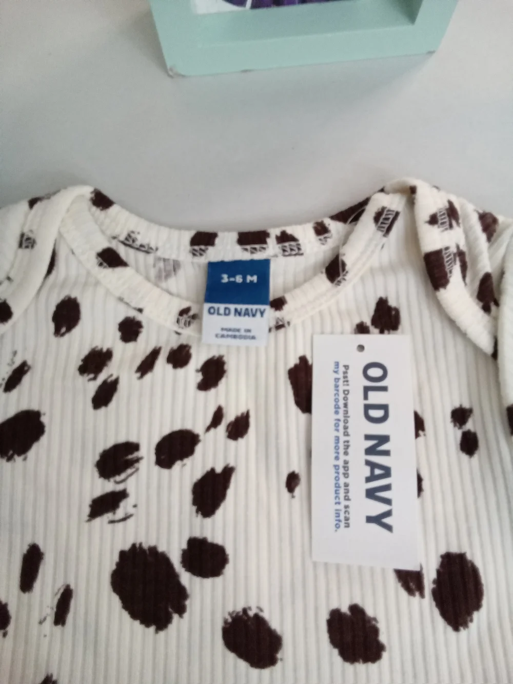 Old Navy Baby Ribbed Animal Print Bodysuit 3-6M NWT